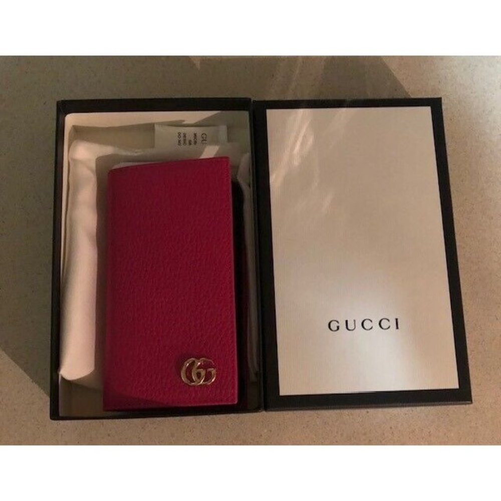 NIB $400 AUTHENTIC GUCCI LIMITED EDITION PINK LEATHER  IPHONE 7 CASE WALLET - Picture 3 of 6